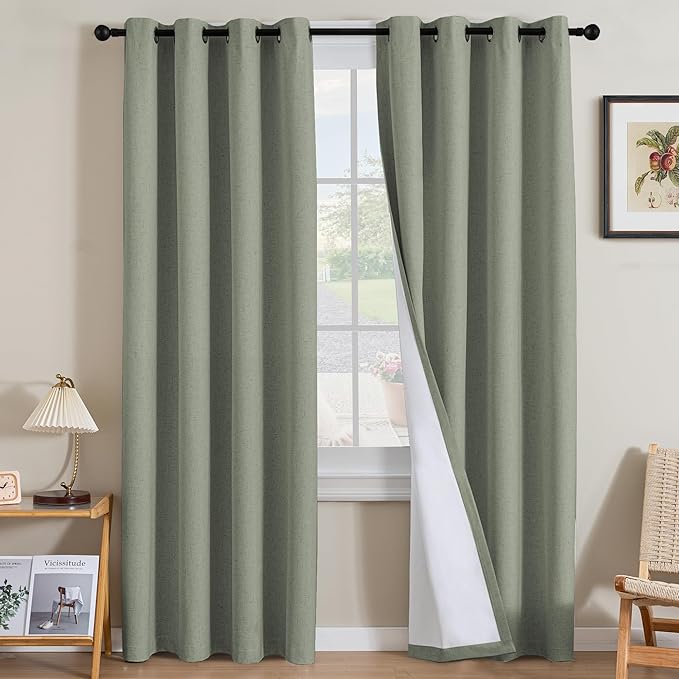 H.VERSAILTEX Linen Curtains 100% Blackout Curtains