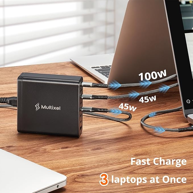 Upgraded 240W 8 Ports GaN Charger, USB Charging Hub, USB-C Charging Hub
