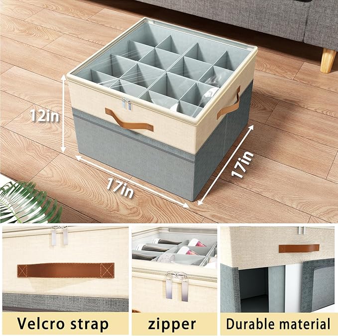 Shoe Organizer for Closet, 2 Pack Foldable Shoe Storage Organizer Box Bin
