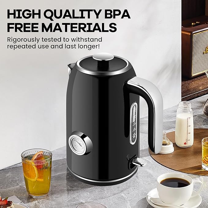 PUKOMC Electric Kettle, 1.7L Stainless Steel Tea Kettle