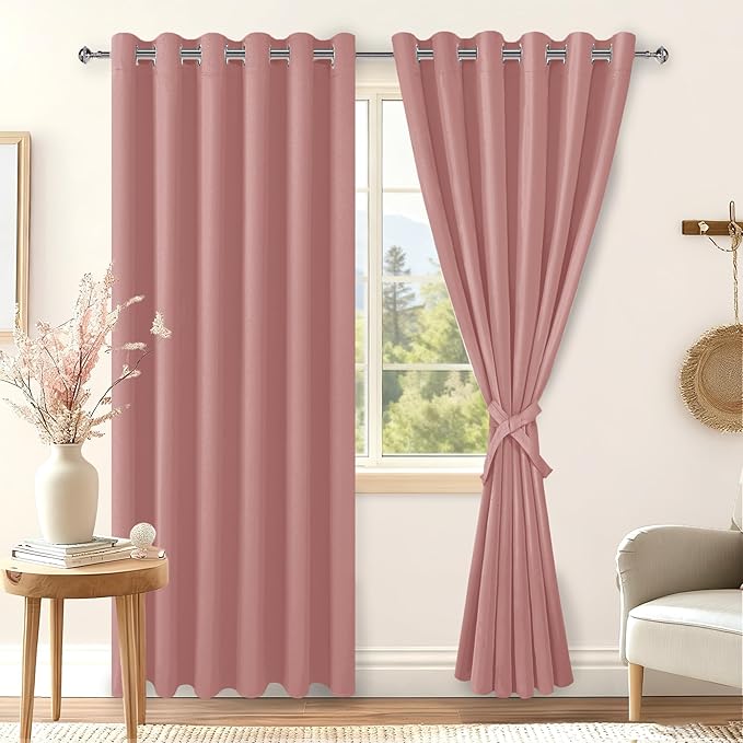 Hiasan Room Darkening Curtains for Bedroom, 70 x 84 Inches