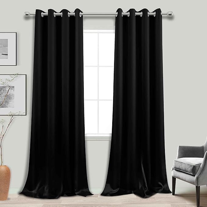 KOUFALL Extra Long Blackout Curtains 105 Inch, Gothic Curtains by Size 104