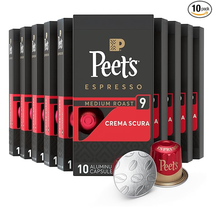 Peet's Coffee, Medium Roast Espresso Capsules, Compatible (100 Count)