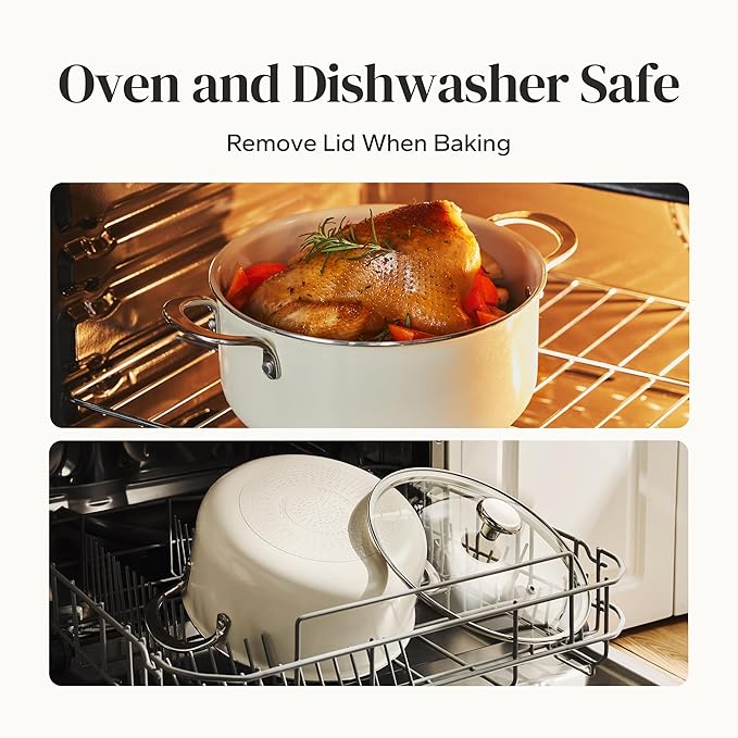 Redchef Ceramic Stock Pot with Lid, Soup Pot