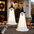 Halloween Ghost Decorations Indoor, 2 Packs Light Up Ghosts with Remote