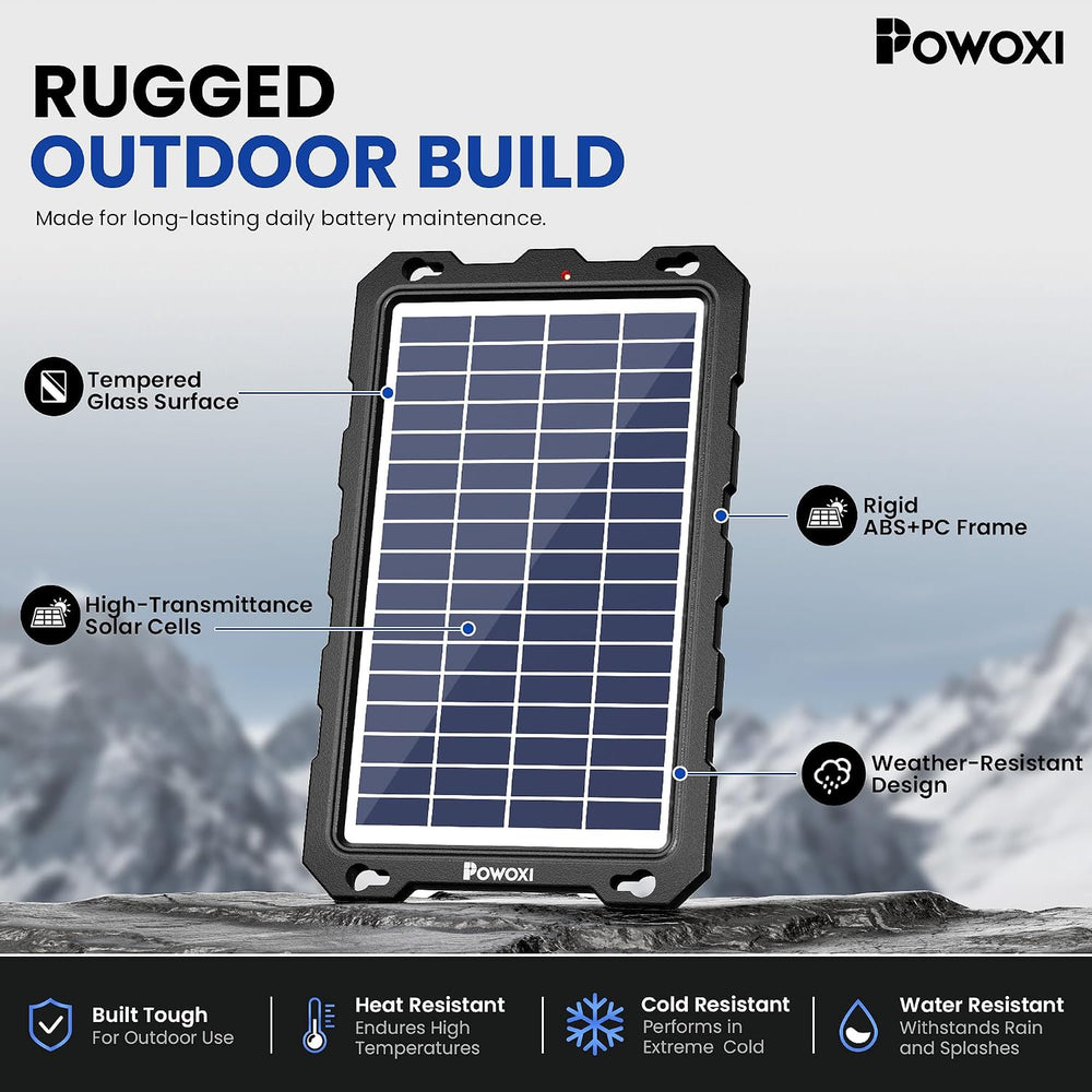 POWOXI 7.5W 12V Solar Battery Charger Trickle Maintainer Kit for Car
