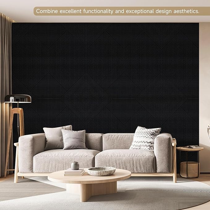 Autorific Acoustic Wall Panels, 6 Pack Total Size 72 x 48 Inches, Self-Adhesive