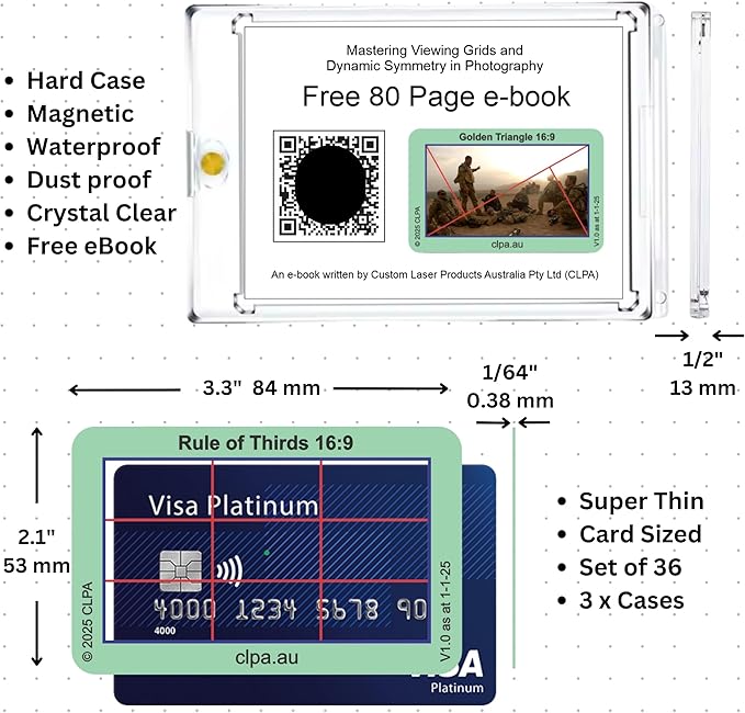 CLPA Mobile Phone 16:9 Photographic Viewfinder Set: All viewfinders in 16:9