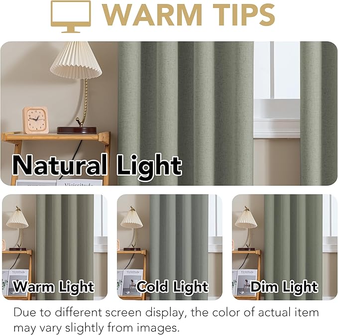 H.VERSAILTEX Linen Curtains 100% Blackout Curtains