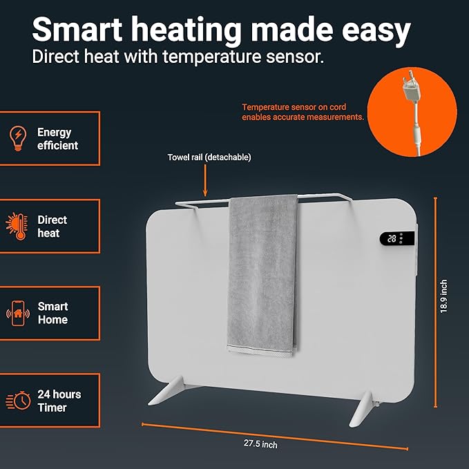 Könighaus 450W Smart Dual Space Heater – Wall heater and mobile use – WiFi App