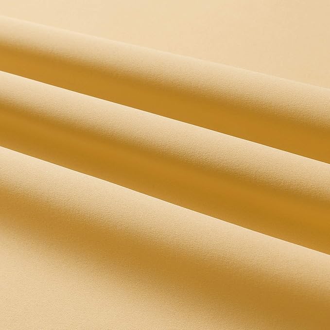DUALIFE Yellow Solid Blackout Curtains