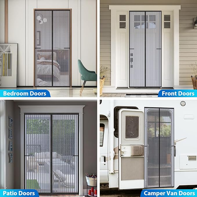 Heavy Duty Door Screen Magnetic Closure, LOVIGA Thickened Fiberglass Screen