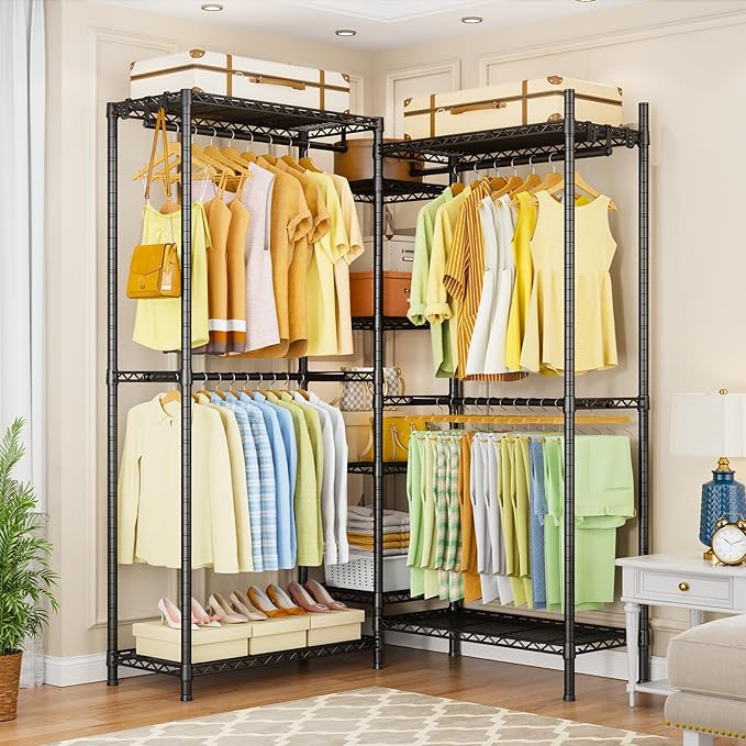 Ulif E4 Clothes Rack, Heavy-Duty Garment Rack, Metal Freestanding Clothing