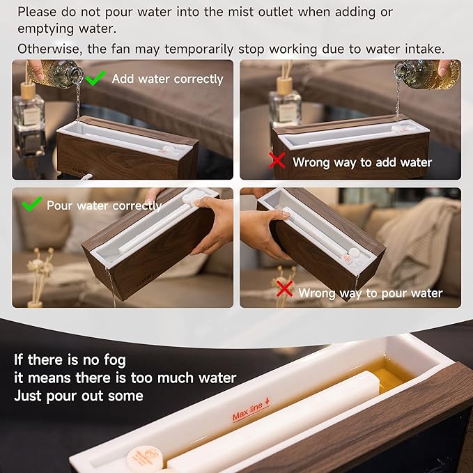Fireplace Flame Air Diffuser Humidifier, 7 Colors Aromatherapy Essential Oil