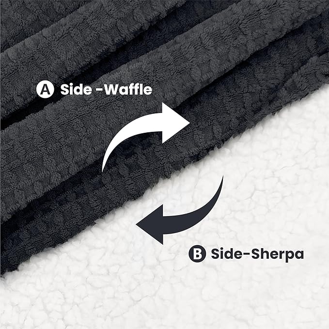 Heated Blanket Electric Blanket Queen Waffle, 84x90 Inches Dual Controllers