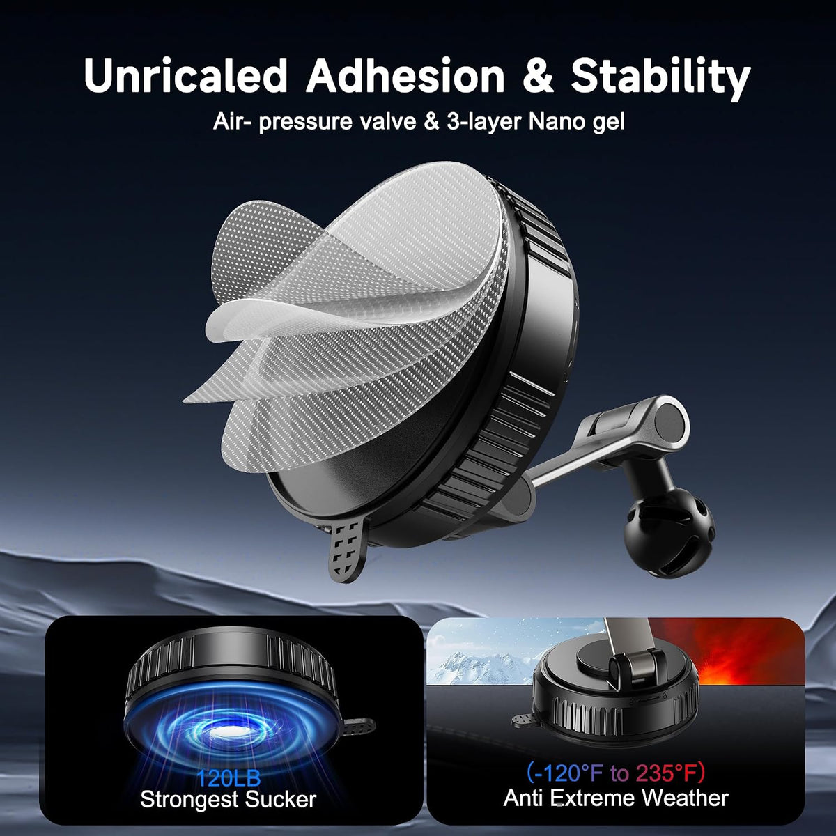 for 25W MagSafe Car Mount Charger with Built-in Cooling Fan