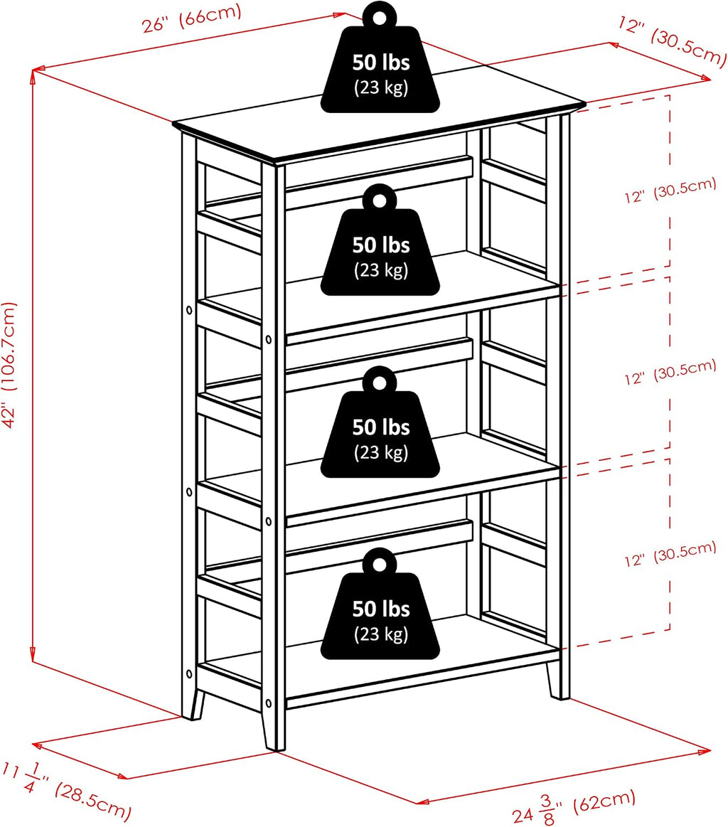 Winsome Studio 3-Tier Bookshelf, Honey Pine, 42"