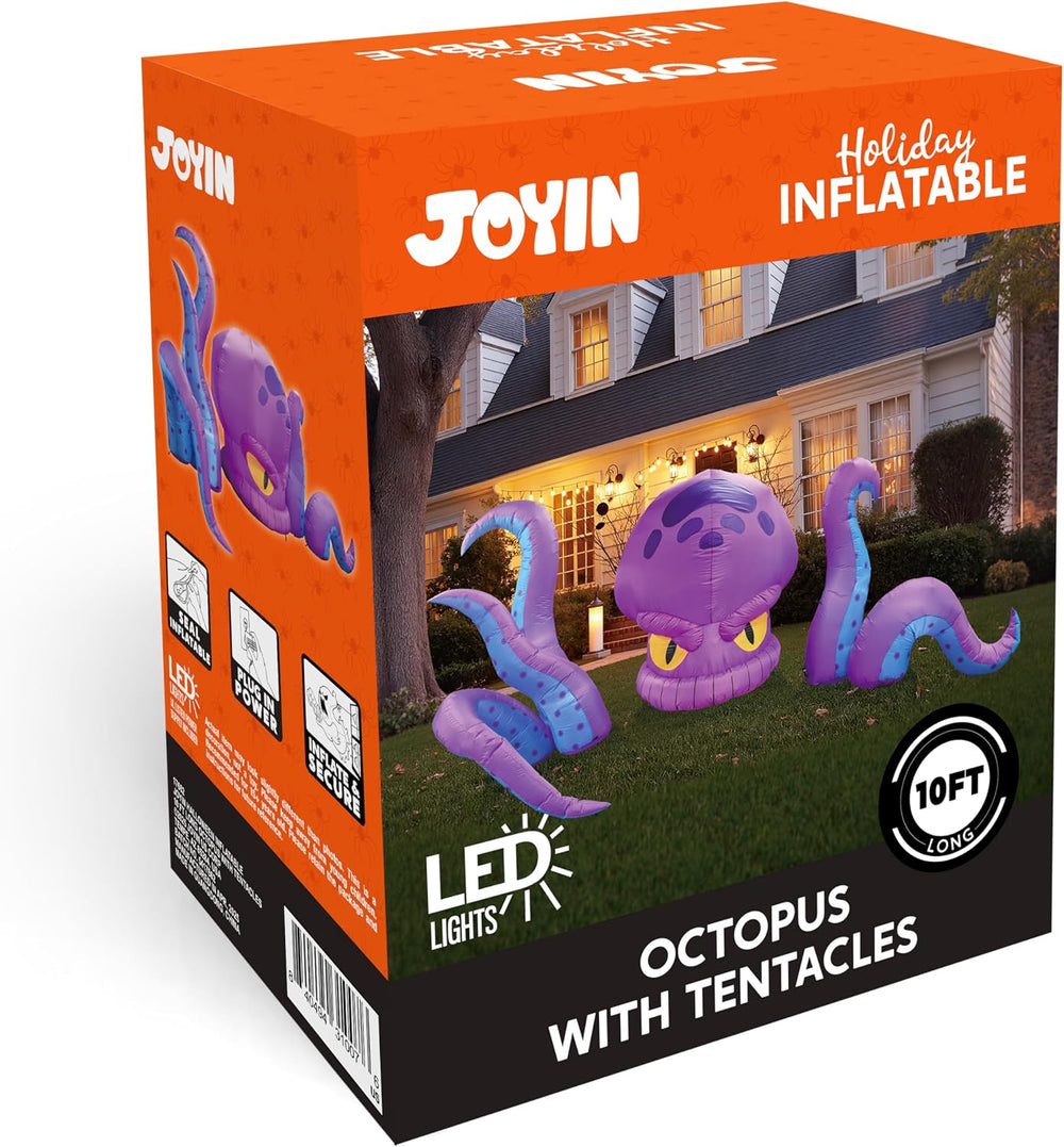 JOYIN 10FT Long Halloween Inflatable Octopus Decoration Octopus with Tentacle...