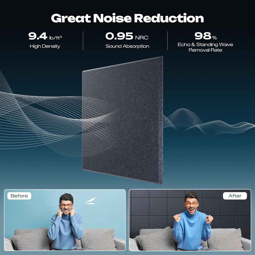 sonicism 22 pack acoustic wall panels shown in use