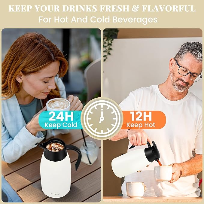 68 Oz Thermal Coffee Carafe, Stainless Steel Insulated Vacuum coffee crafts to