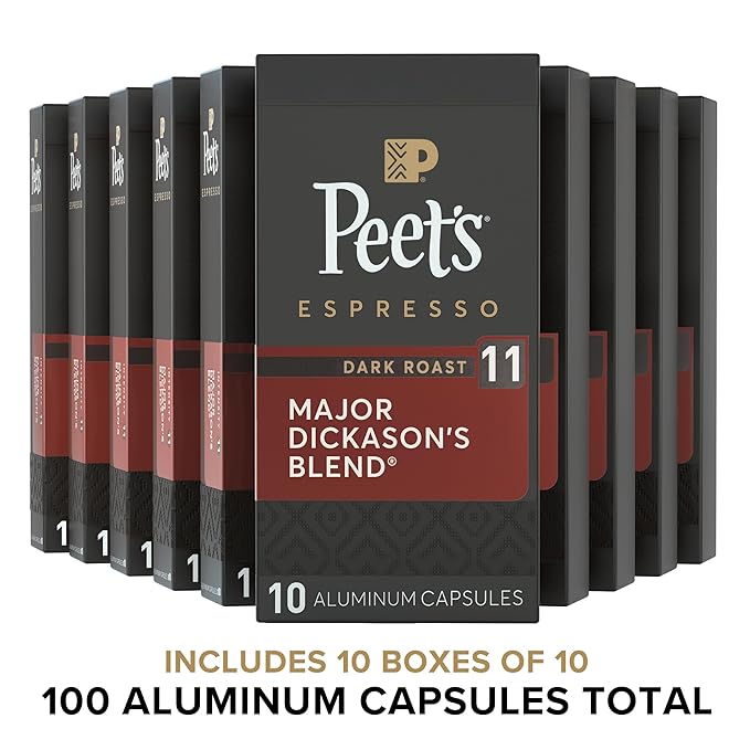 Peet's Coffee, Dark Roast Espresso Capsules, Compatible (100CT)