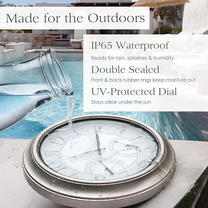 FOUNTAIN DESIGNS 18" Illuminated in/Outdoor Clock