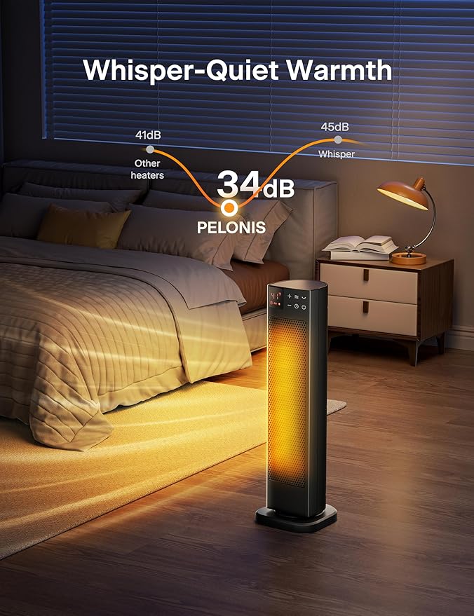 PELONIS Oscillating Ceramic Tower Indoor Space Heater