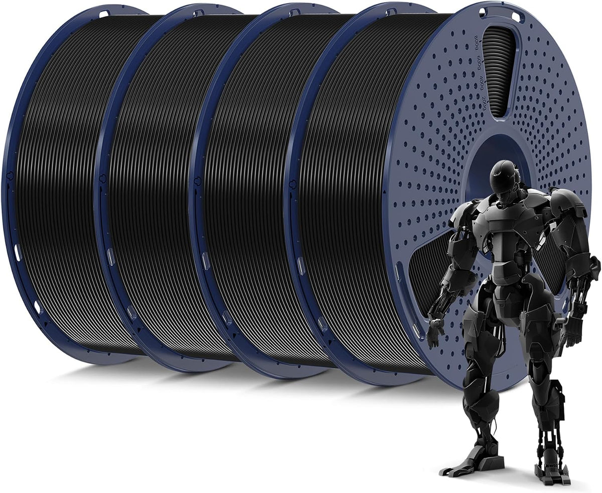 sunlu pla 3d printer filament, black, 4kg shown in use