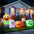 Halloween Inflatables Outdoor Decoration, 8.5ft Pumpkin/Tombstone/Black Cat/Ghost Tree, Cute Blow Up Yard Decor, for Outside Garage Door Graveyard Yard Porch Lawn (8.5ft Pumpkin+Black Cat)
