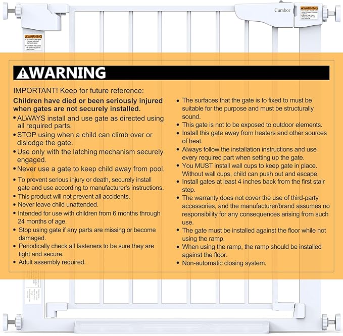 Cumbor 2 Pack 29.7-46" Baby Gate
