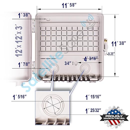 SatelliteSale Weatherproof Junction Box Heavy Duty Enclosure 12x12x3 Inches