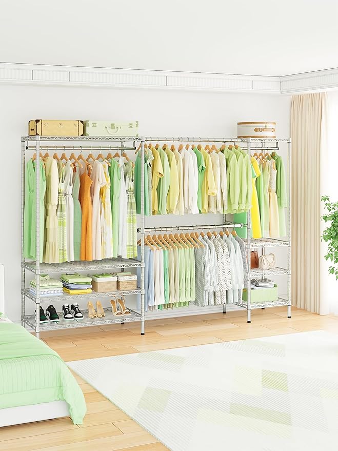 Ulif E11 Heavy-Duty Garment Rack, Metal Freestanding Clothes Rack and Closet