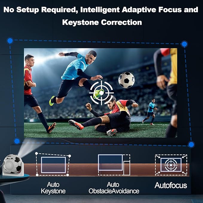 Mini Portable Projector with WiFi and Bluetooth, Built-in Apps Smart Projector