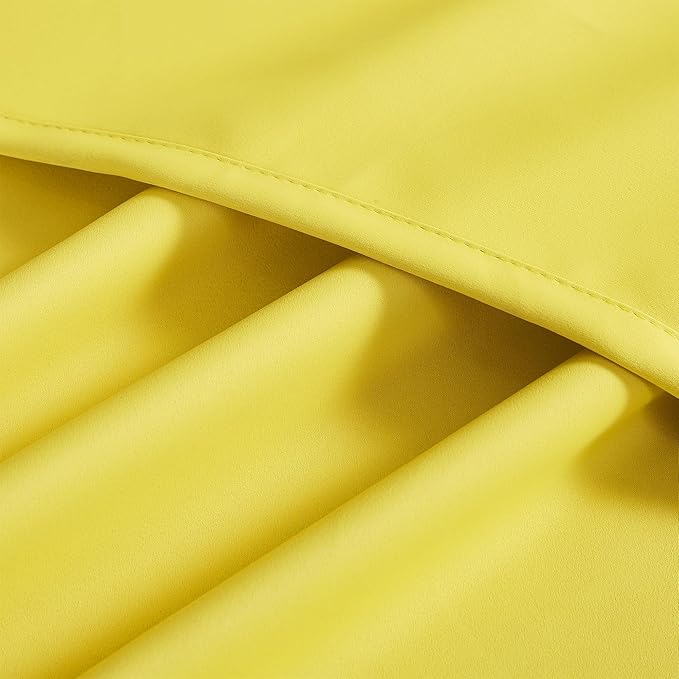 DUALIFE Yellow Grommet Room Darkening Curtains 60 x 96 Inches, 2 Panels