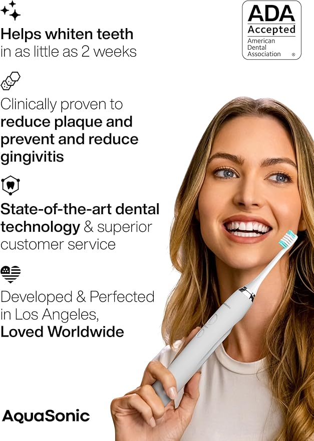Aquasonic Vibe Series Ultra-Whitening Toothbrush – ADA Accepted Electric