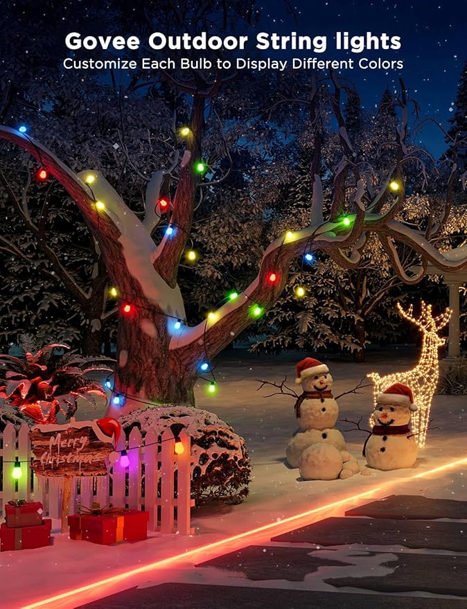 Govee Smart Outdoor String Lights H7015, 48ft RGBIC Outdoor Lights