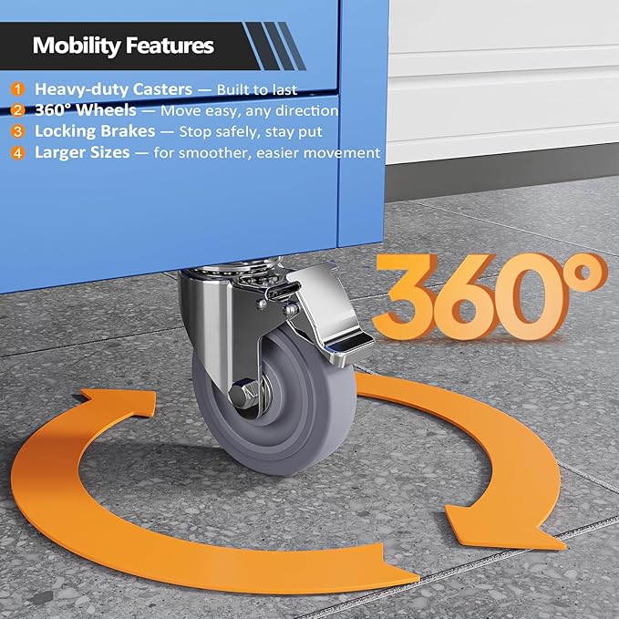 VINGLI Rolling Metal Storage Cabinet