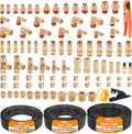 CheeMuii 100PCS Brass DOT Air Line Fittings with 3 Roll 50FT DOT Air Lines