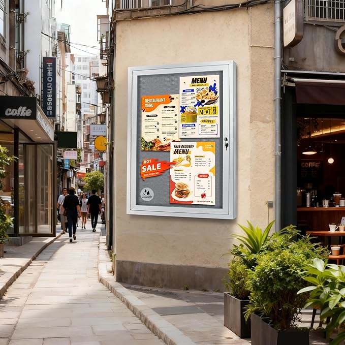 Outdoor Weatherproof Enclosed Fabric Bulletin Board, Noticeboard Case