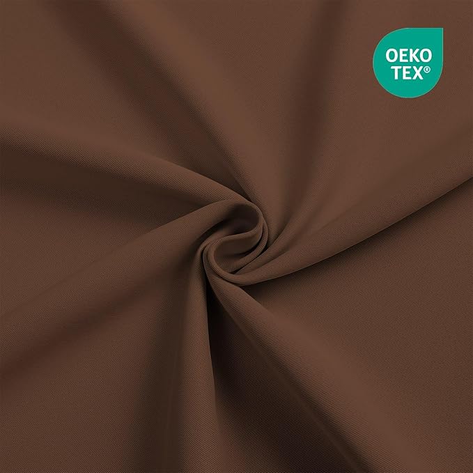 CUCRAF Brown Blackout Curtains 90 inch Length, Thermal Insulated Room Darkening (Set of 2)