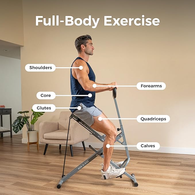 Sunny Health & Fitness Smart Row-N-Ride Glute & Leg Trainer, Foldable Squat