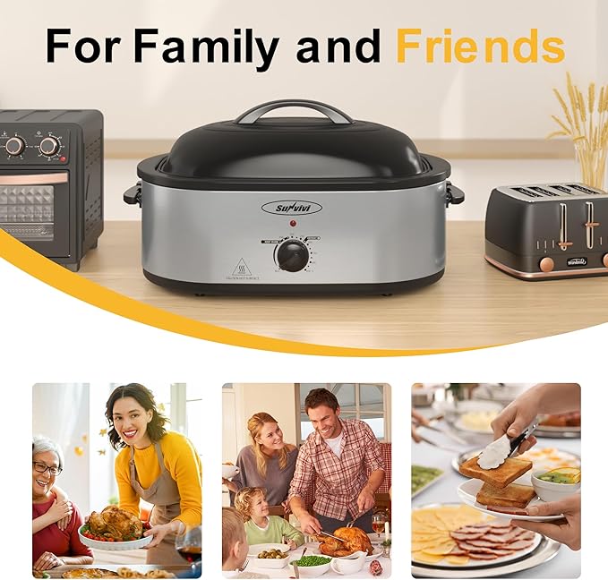 Sunvivi 24lb 20-Quart Roaster Oven, Electric Roaster Oven