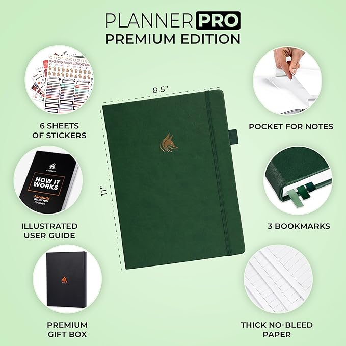 Clever Fox Planner Pro Premium Edition– Luxurious Weekly & Monthly Planner +