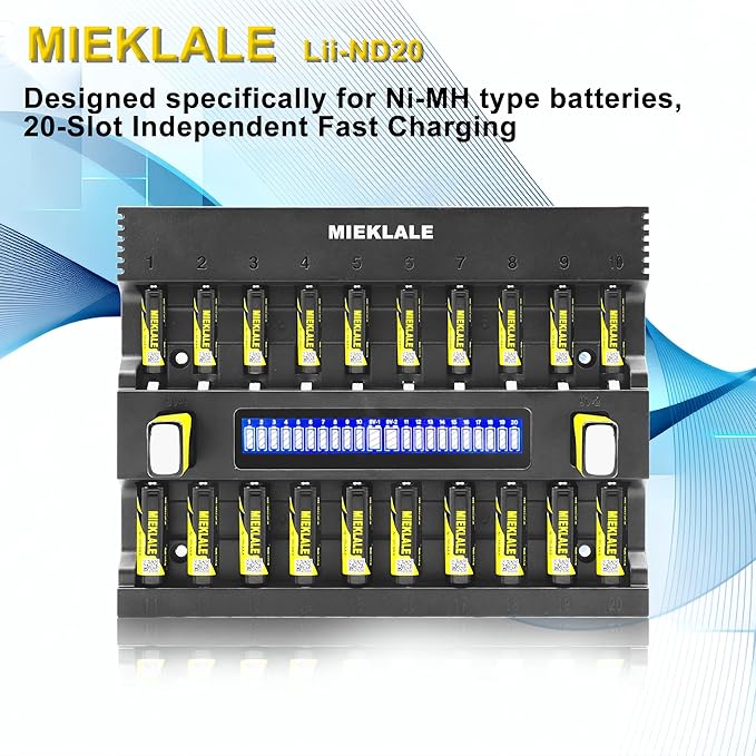 MIEKLALE 20+2 Bay AA AAA Battery Charger