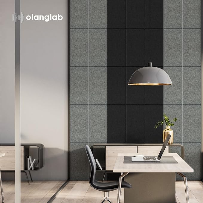 Olanglab Fiberglass Acoustic Wall Panels 4 Pack, 11.8'' x 23.6'' Sound Panels