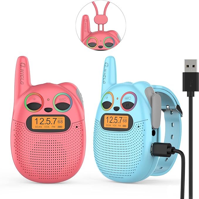 Qniglo Walkie Talkies for Kids Rechargeable, Christmas Birthday Gifts for Boys