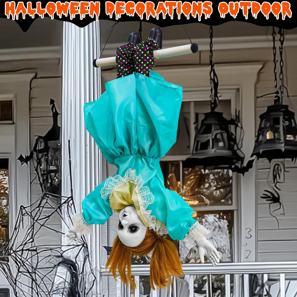 30'' Scary Halloween Animatronic Decorations Outdoor Hanging Swinging...