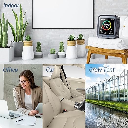 INKBIRDPLUS 6-in-1 Indoor Air Quality Monitor, Detects CO2, Temperature and