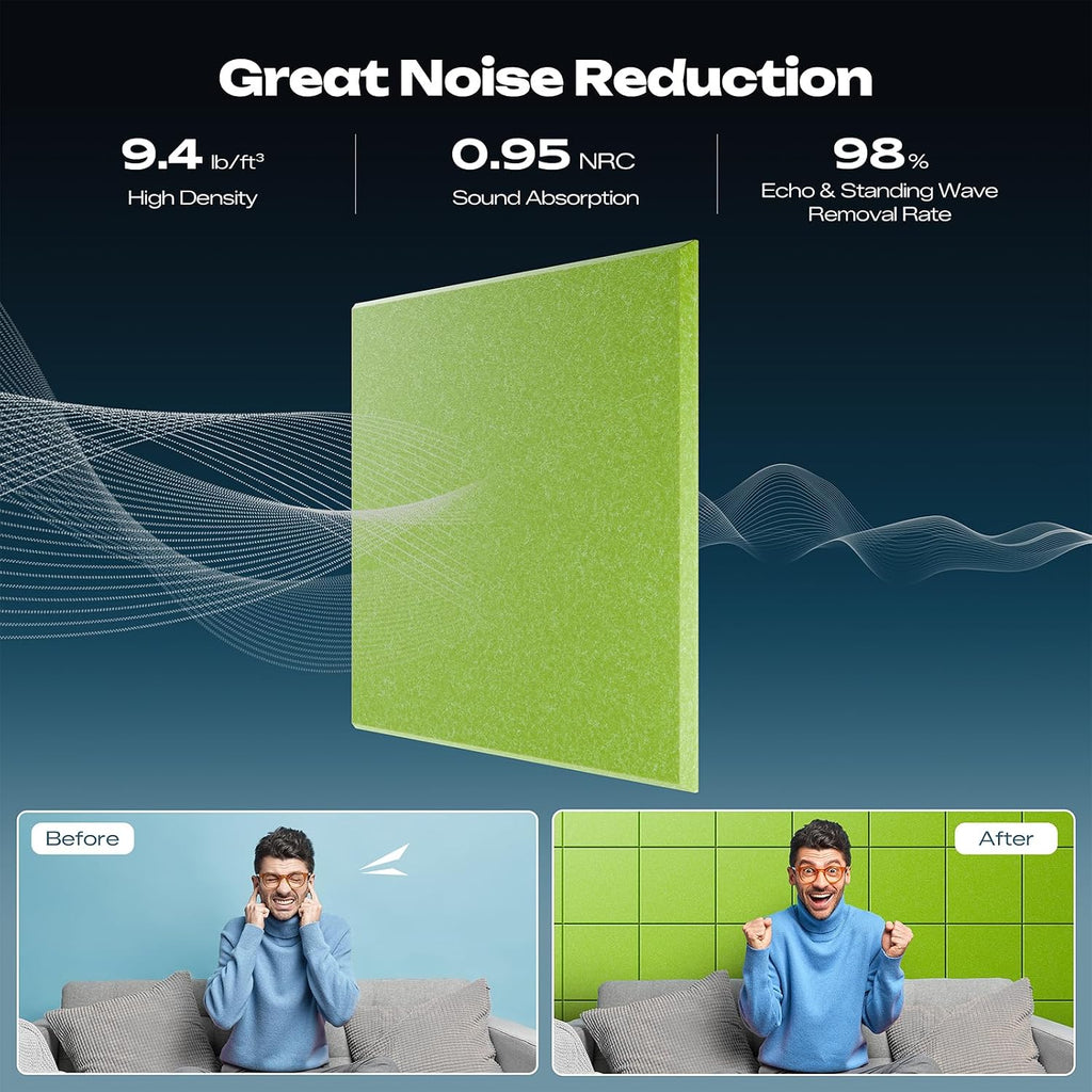 sonicism 22 pack acoustic wall panels, close-up detail