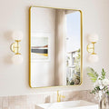 TokeShimi 24x32 Brushed Gold Bathroom Mirror, Bathroom Vanity Mirror